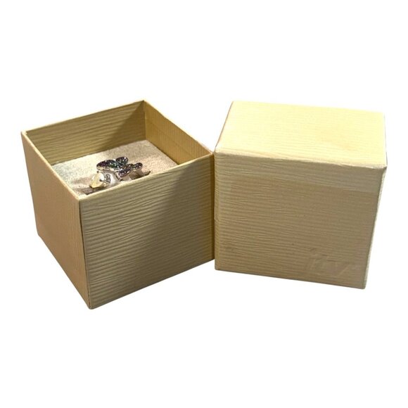 Butterfly Opal & Multicolor Rhinestone Gemstone Open Sterling Silver Ring Size 9 - Picture 5 of 10